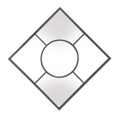 24" Graphite Metal Square Framed Accent Mirror