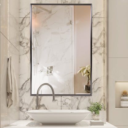 36" Gunmetal Metal Framed Accent Mirror