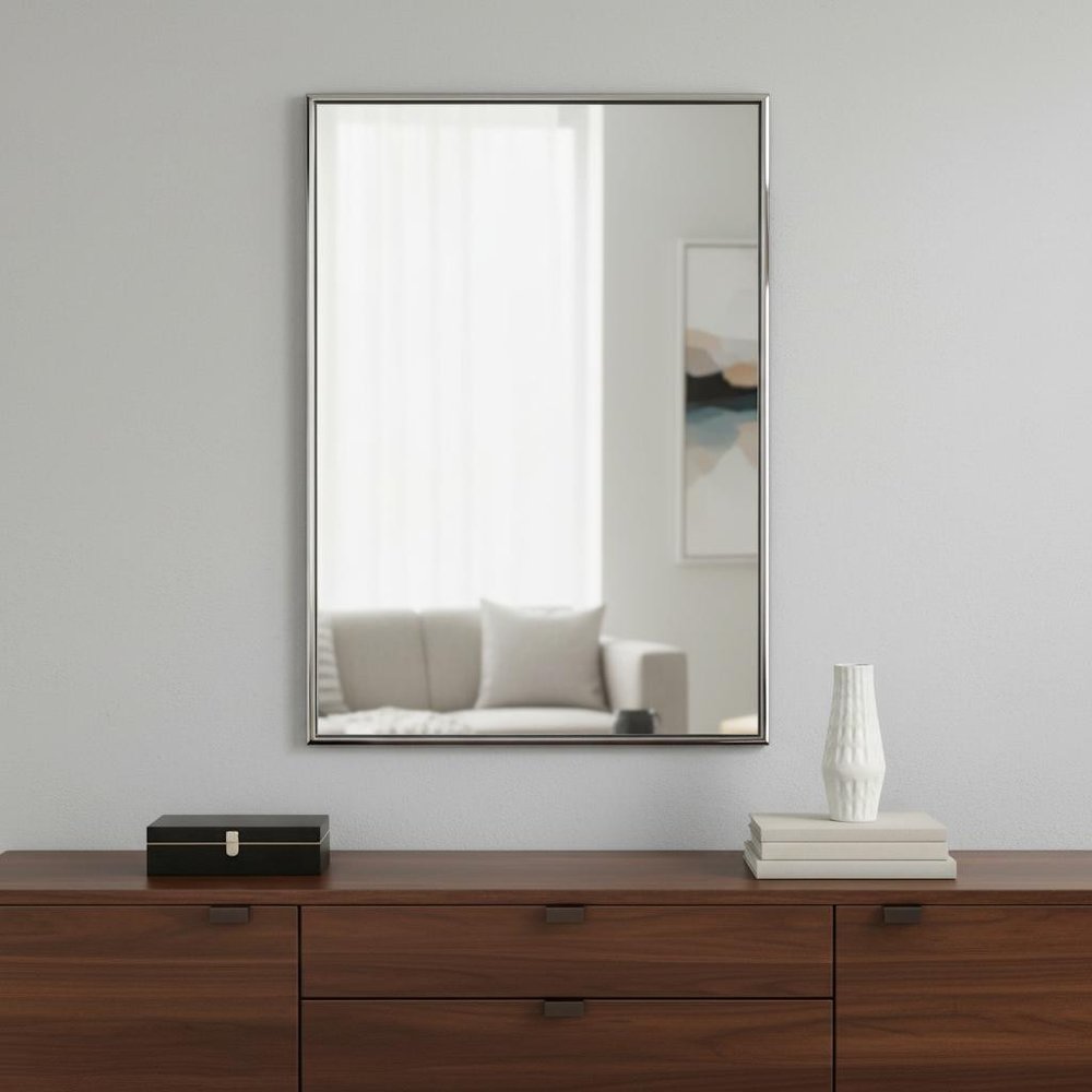 36" Gunmetal Metal Framed Accent Mirror