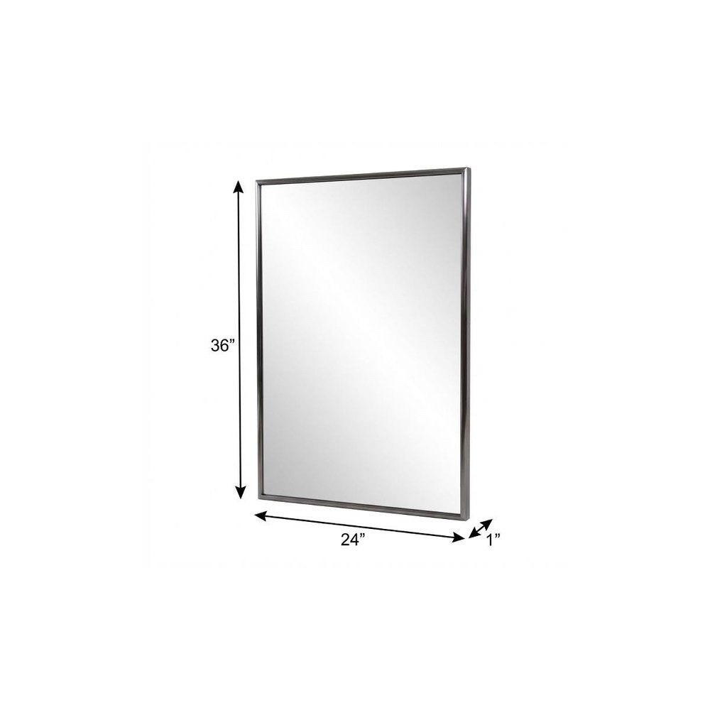 36" Gunmetal Metal Framed Accent Mirror