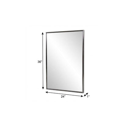36" Gunmetal Metal Framed Accent Mirror