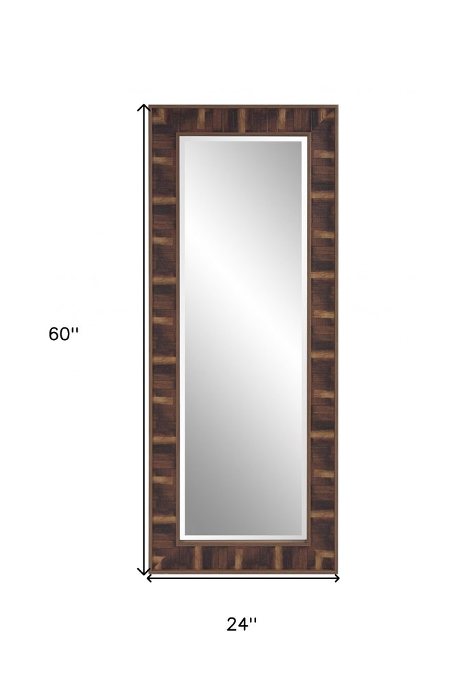 60" Brown Framed Full Length Hanging Mirror