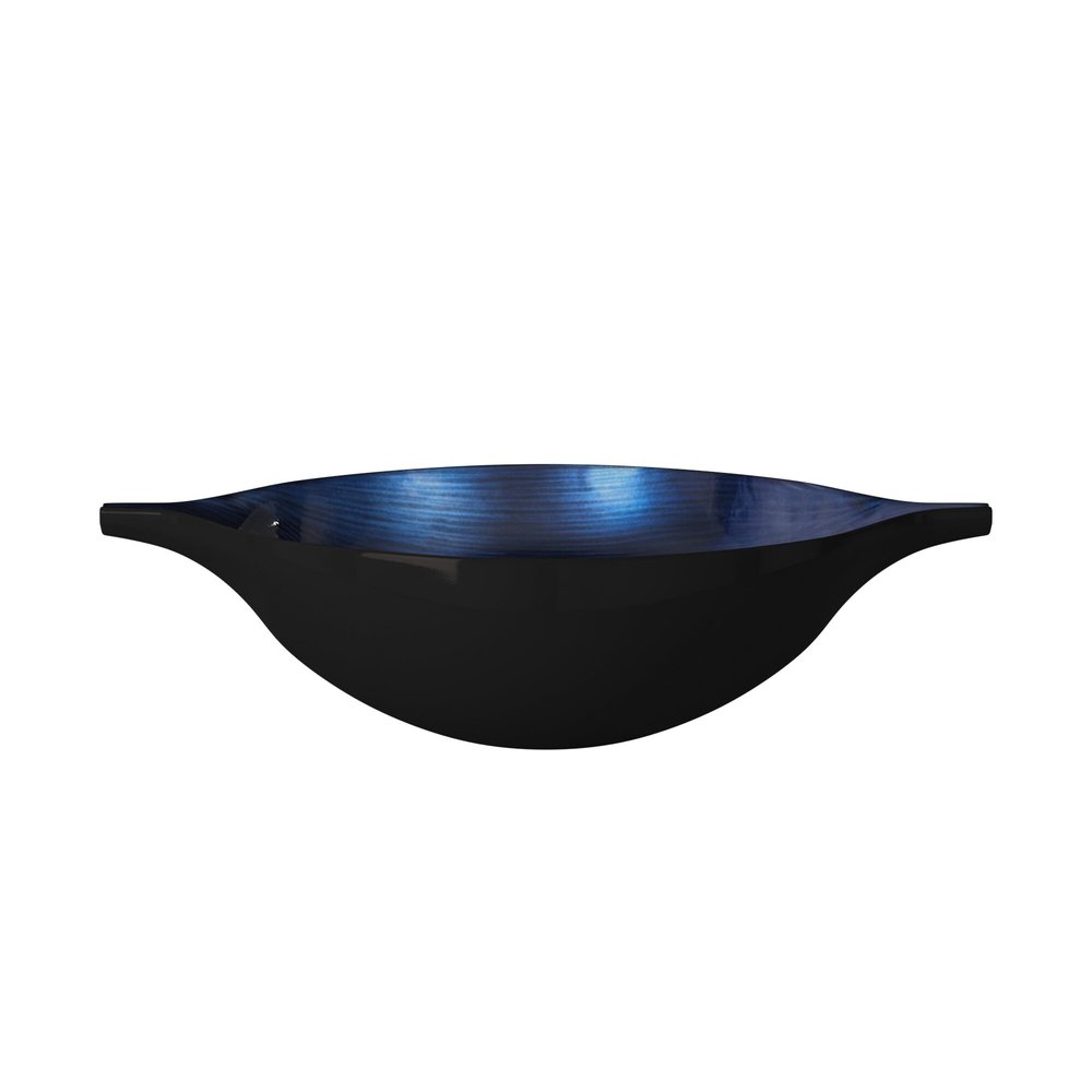 19" Black And Blue Solid Wood Novelty Centerpiece Bowl