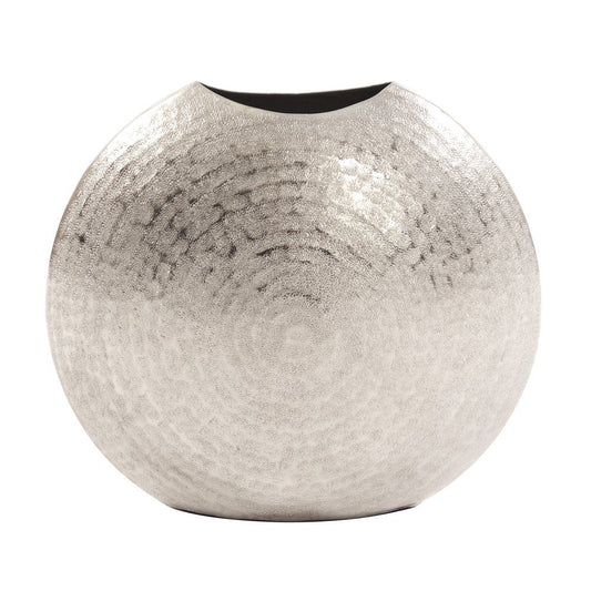 10" Silver Cylinder Aluminum Table Vase