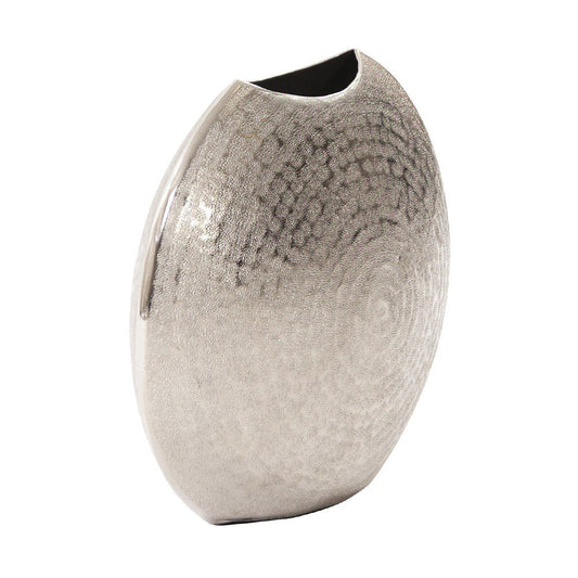 10" Silver Cylinder Aluminum Table Vase