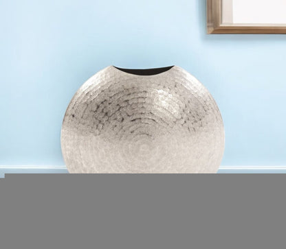 10" Silver Cylinder Aluminum Table Vase