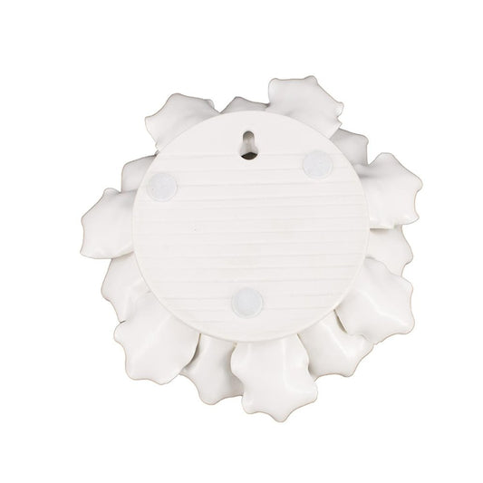 6" Off White Ceramic Flower Hanging Dimensional Sculpture