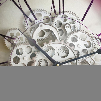 18" Black and Ivory Vintage Gear Industrial Wall Clock