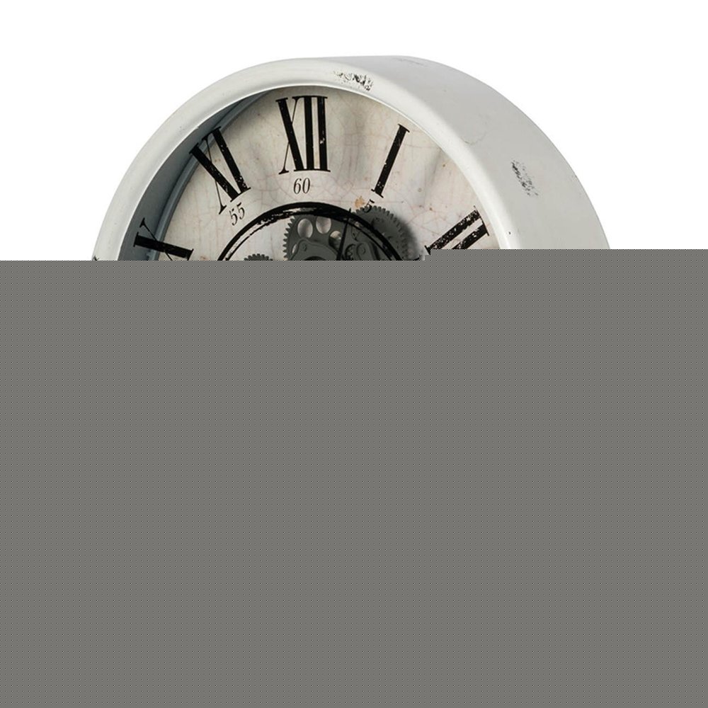 Rustic White Industrial Gear Vintage Wall Clock