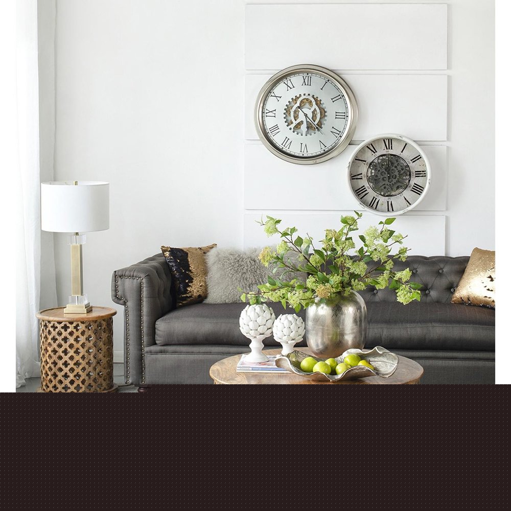 Rustic White Industrial Gear Vintage Wall Clock