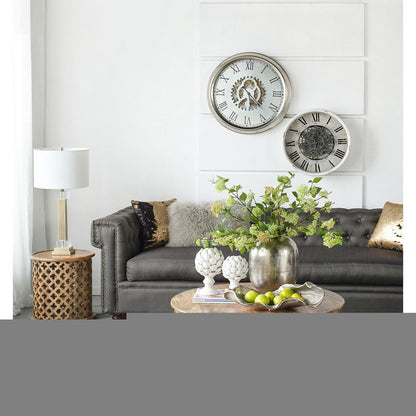 Rustic White Industrial Gear Vintage Wall Clock