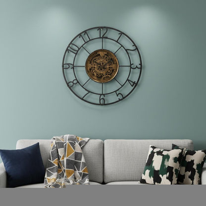 Round Decorative Gear Iron Wall Clock