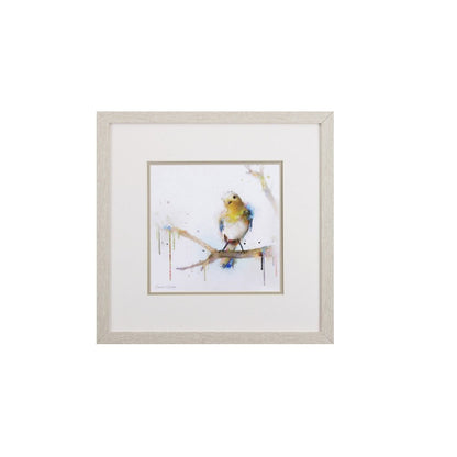 Set of Four Colorful Birds on Branches Wall Art