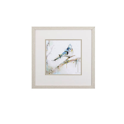 Set of Four Colorful Birds on Branches Wall Art