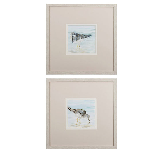 Set of Two Sandpipers Watercolor Wall Art