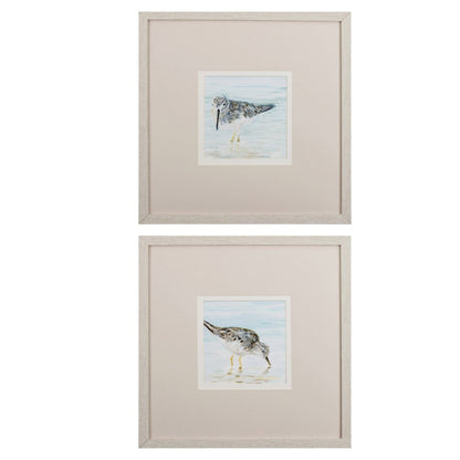 Set of Two Sandpipers Watercolor Wall Art