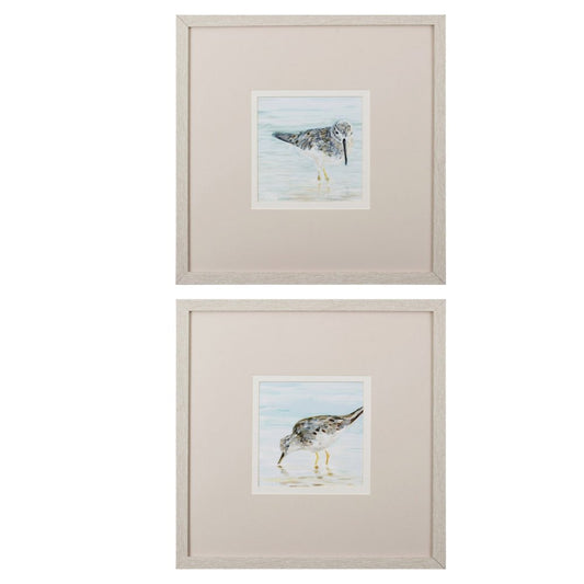 Set of Two Sandpipers Watercolor Wall Art