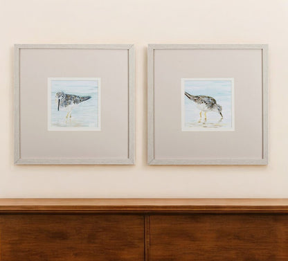 Set of Two Sandpipers Watercolor Wall Art