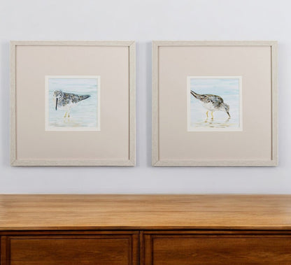 Set of Two Sandpipers Watercolor Wall Art