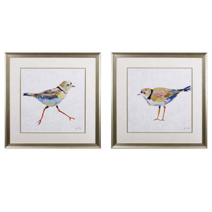 Set of Two Colorful Beach Birds Wall Art