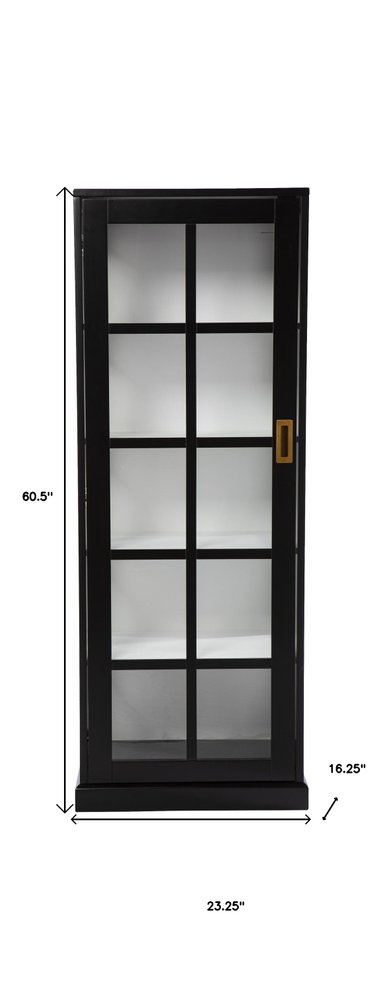 Dynasty Contemporary Black and White Tall Curio Cabinet