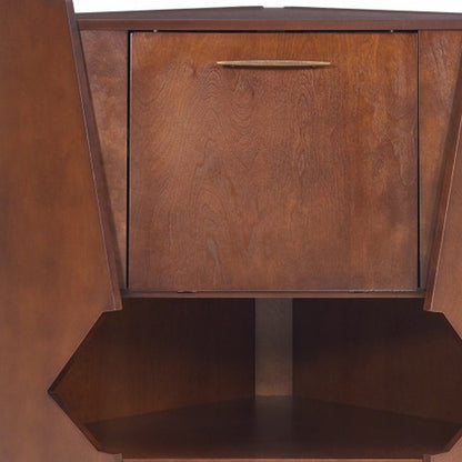 Cosmo Brown and Black Corner Bar Cabinet