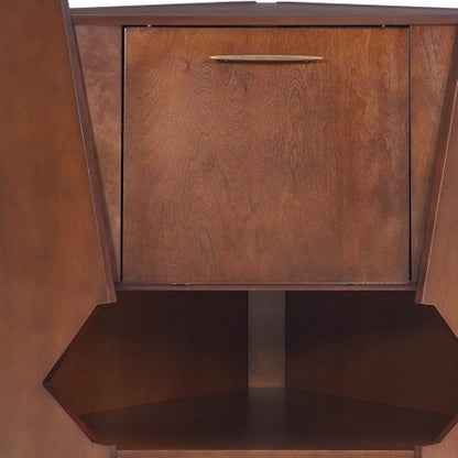 Cosmo Brown and Black Corner Bar Cabinet