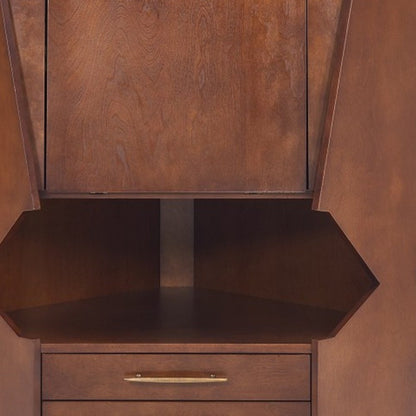 Cosmo Brown and Black Corner Bar Cabinet