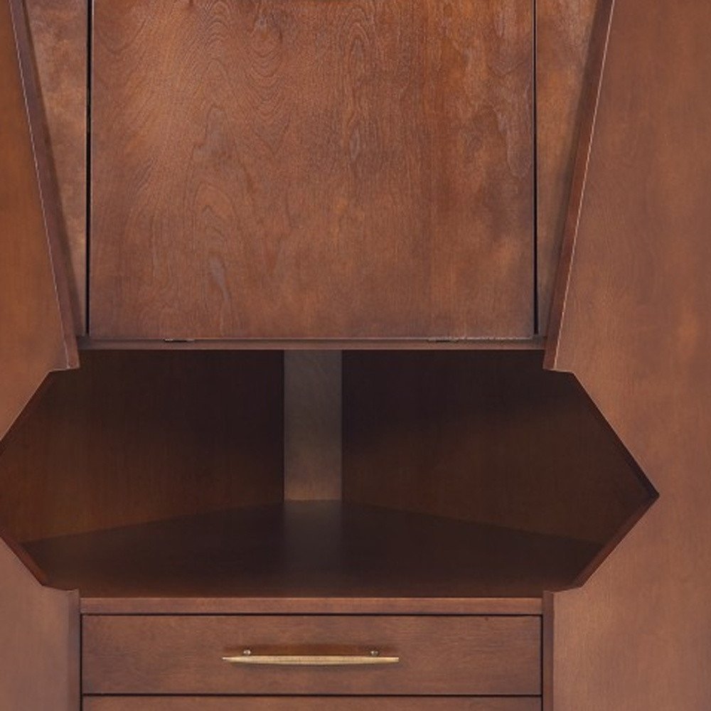 Cosmo Brown and Black Corner Bar Cabinet