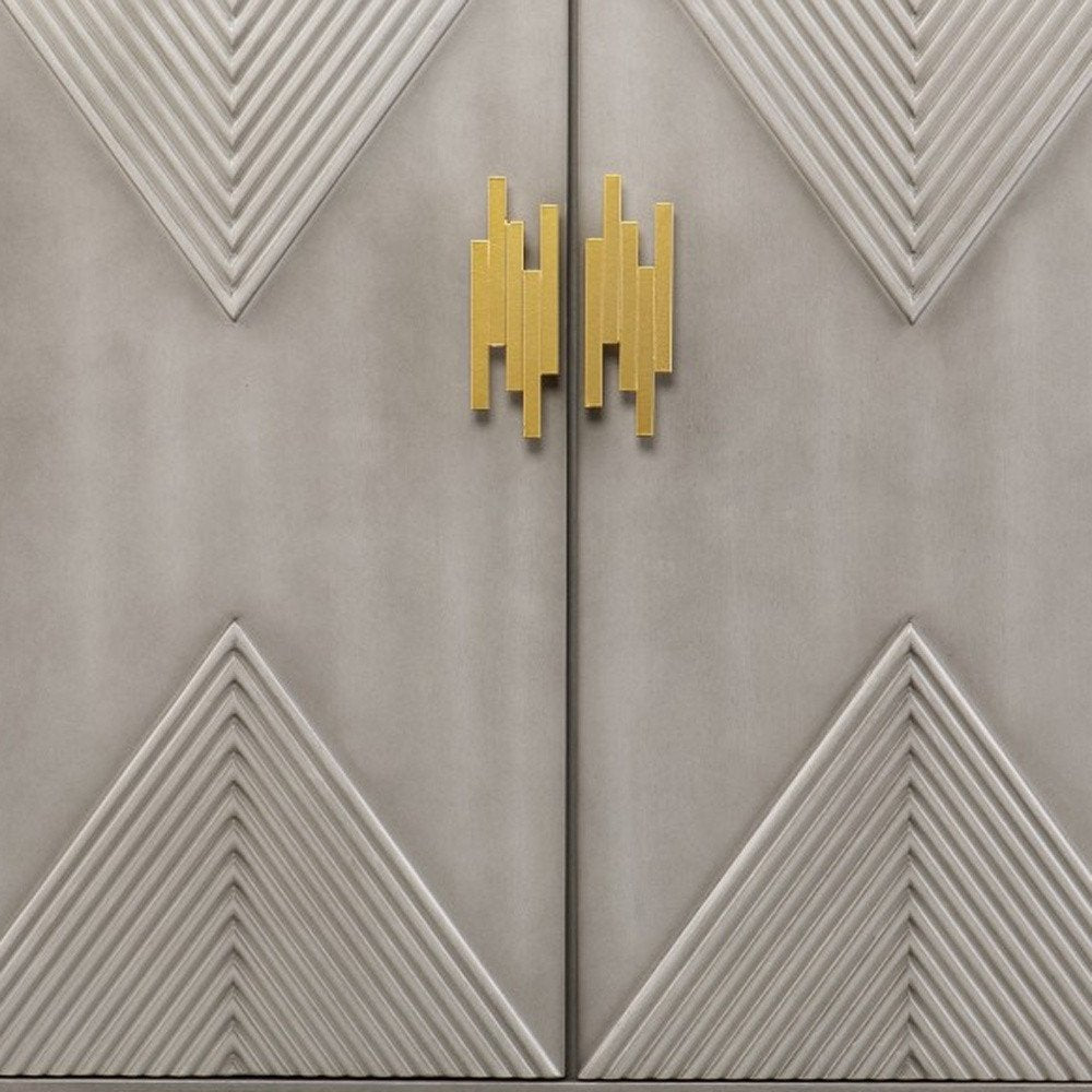 32" Gray Solid Wood Sideboard with Two Doors