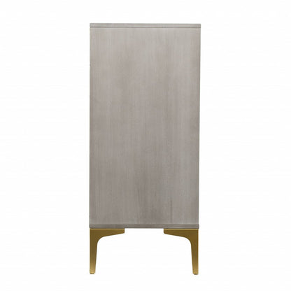 32" Gray Solid Wood Sideboard with Two Doors