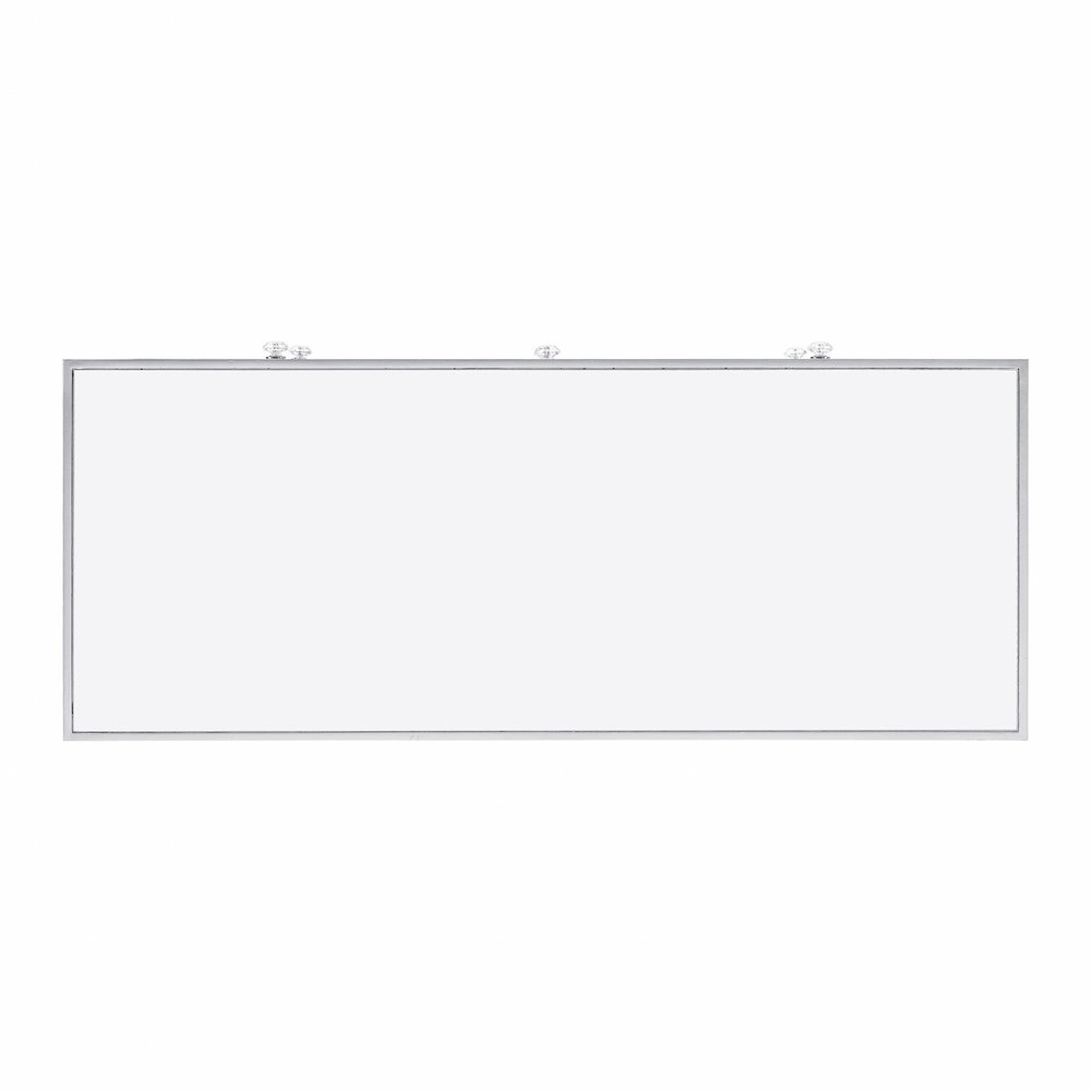 40" Silver Glass Three Drawer Sideboard with Three Doors