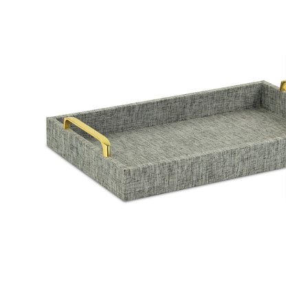 Gray Linen and Wooden Tray