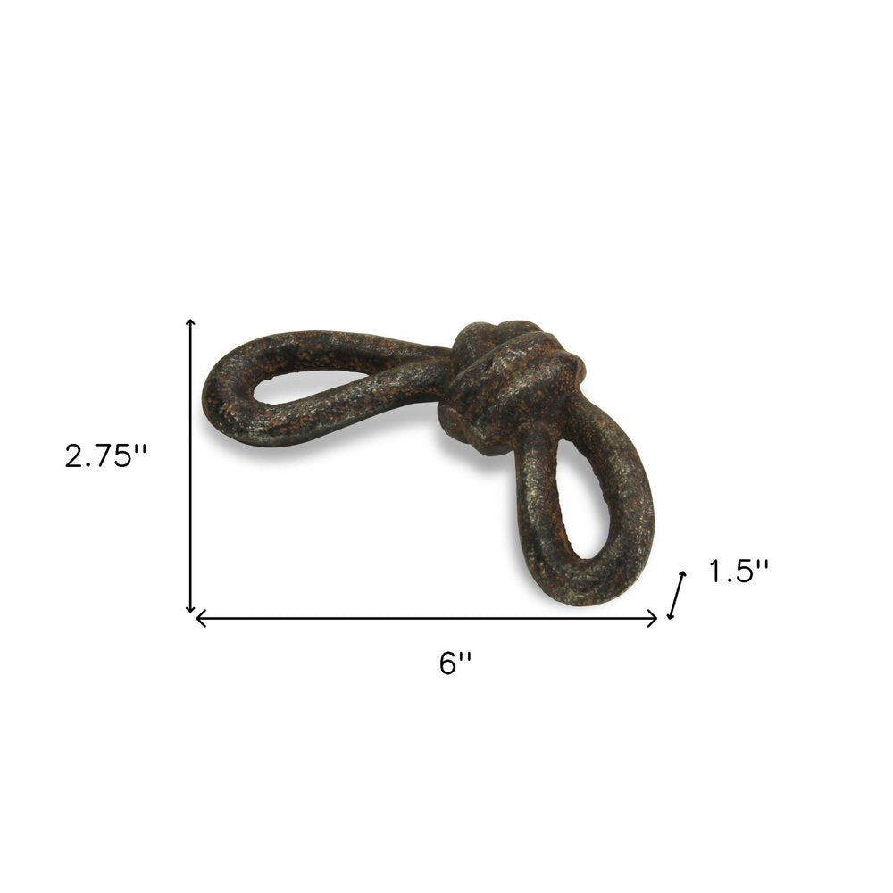 6" Gray Rustic Cast Iron Knot Tabletop Sculpture