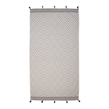 Gray Tribal Design Turkish Towel Beach Blanket