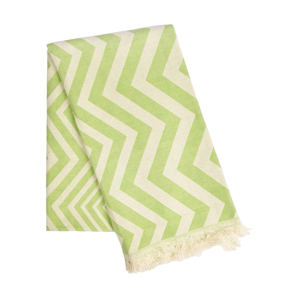 Lime Green Chevron Design Turkish Beach Blanket