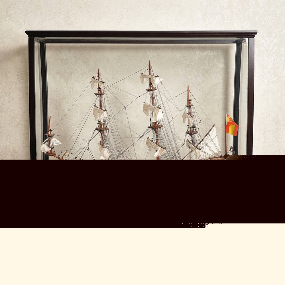 39" Wood Brown San Felipe Large Table Top Display Hand Painted Decorative Boat