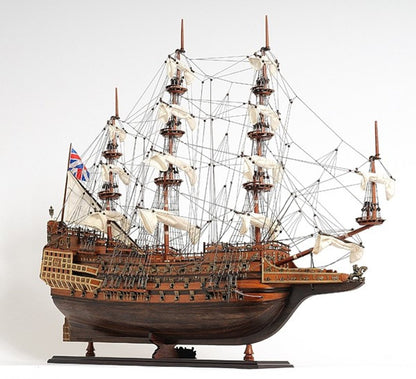 33" Wood Brown Sovereign of the Seas Hand Painted Boat Sculpture