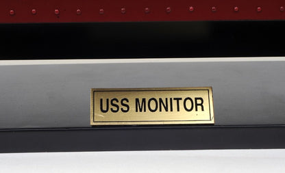 11" Black and Red Solid Wood Hand Painted 1862 USS Monitor Model Boat