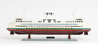 11" Brown and White Washington Ferry Boat Hand Painted Decorative Boat