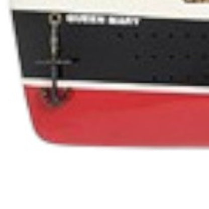 9" Black and Red Solid Wood Hand Painted SS United States 1952 Model Boat