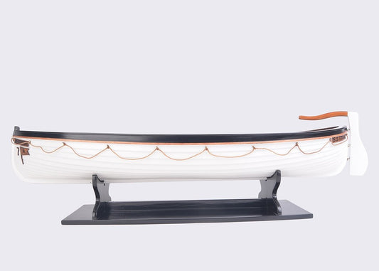 6" Brown and White Solid Wood Hand Painted RMS Titanic Lifeboat No.7 Model Boat