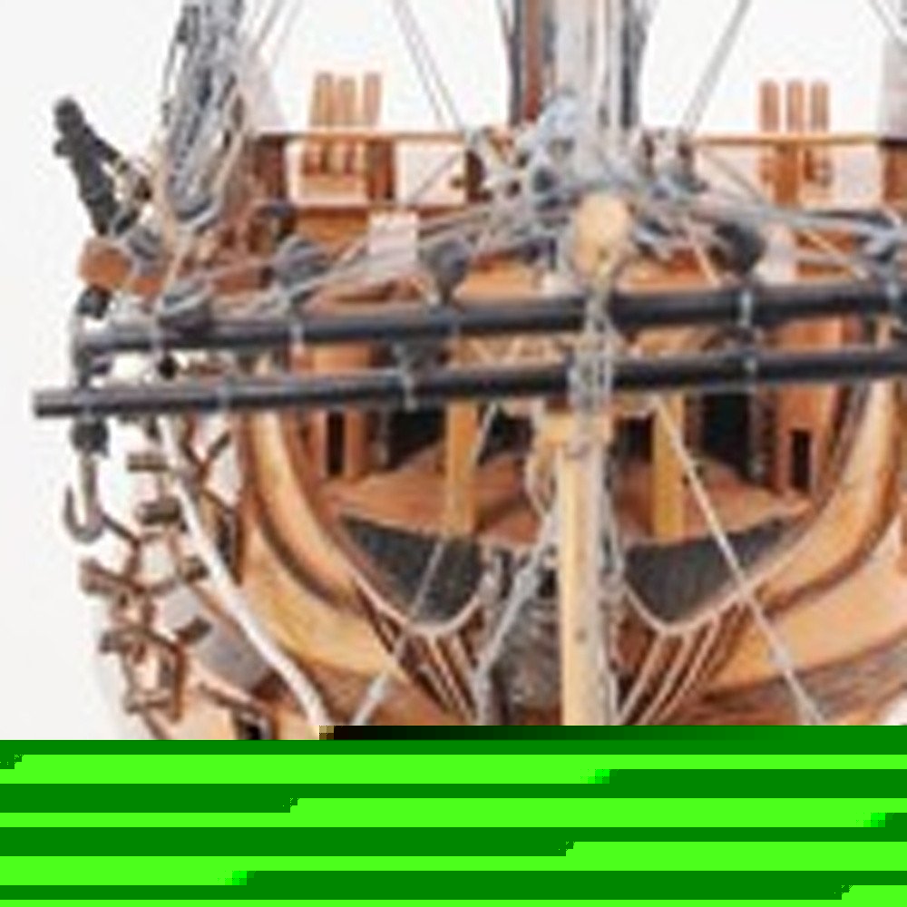 29" Wood Brown HMS Victory Bow Section Hand Painted Decorative Boat