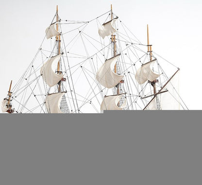 32" Wood Brown Solid Wood Hand Painted St. Espirit Model Boat