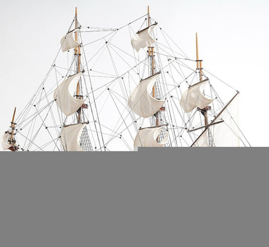 32" Wood Brown Solid Wood Hand Painted St. Espirit Model Boat