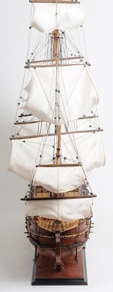 32" Wood Brown Solid Wood Hand Painted St. Espirit Model Boat