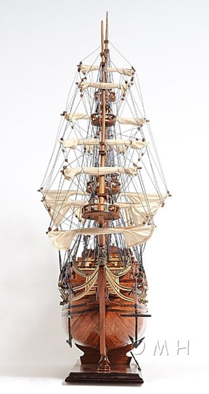 32" Wood Brown Solid Wood Hand Painted c1665 Zeven Provincien Model Boat