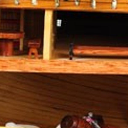 34" Wood Brown Solid Wood Hand Painted HMS Endeavour 1768 Open Hull Model Boat