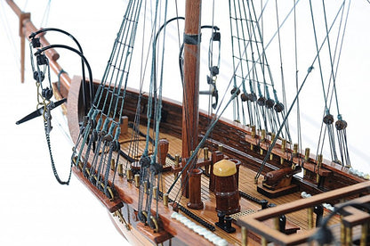 24" Wood Brown Solid Wood Hand Painted 1862 CSS Alabama Model Boat
