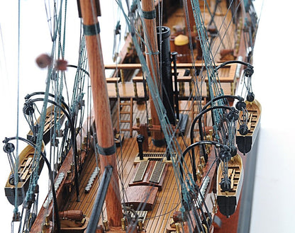 24" Wood Brown Solid Wood Hand Painted 1862 CSS Alabama Model Boat